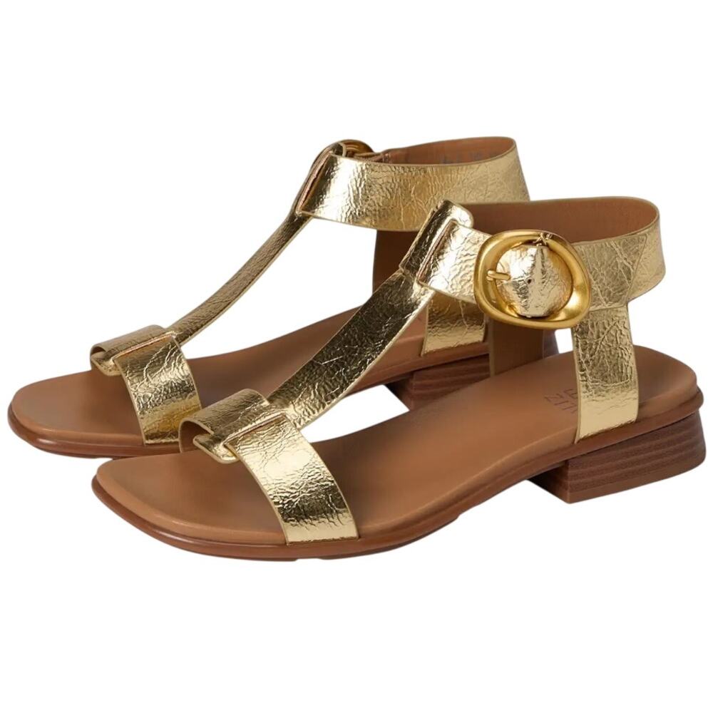 Naturalizer Womens Brandy Sandals Size 5 M EU 35 Dark Gold Vegan Leather NWOT